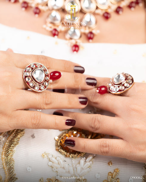 Kundan Zar-e-Taj Bridal Set with Maala Nath and Ring